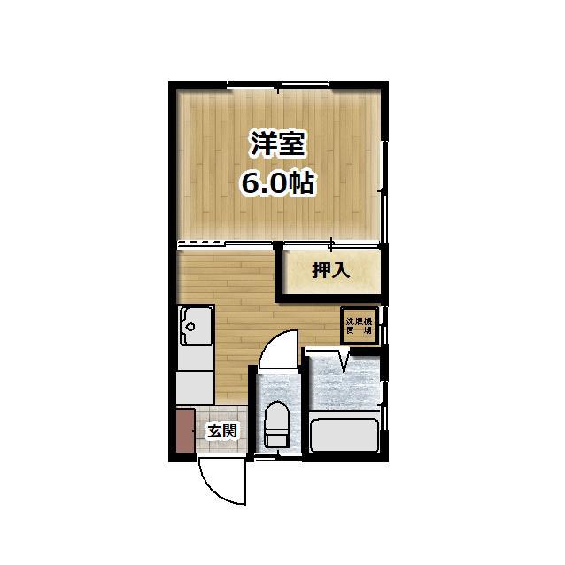 グリーンポートI(1K/2階)の間取り写真