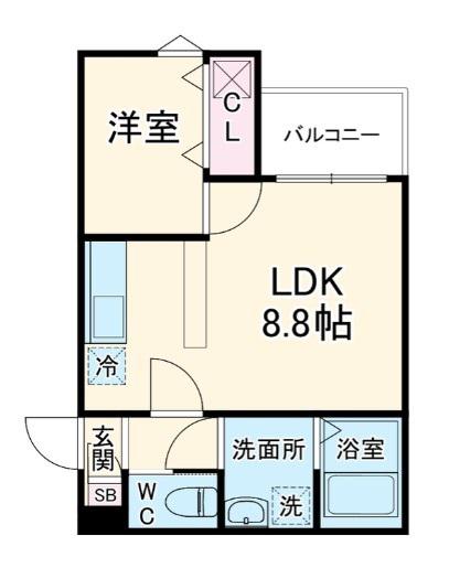 FIKA桶川(1LDK/2階)の間取り写真