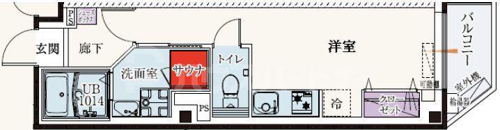 BCASA KOIWA 2ND(ワンルーム/5階)の間取り写真
