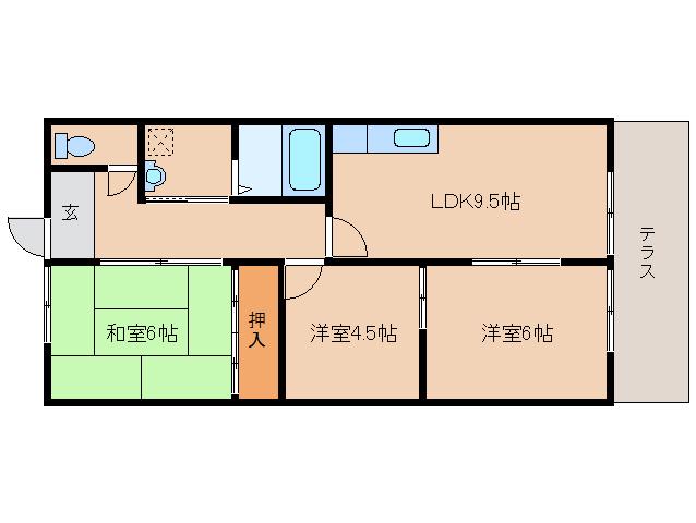 エスペランサ森川(3LDK/2階)の間取り写真
