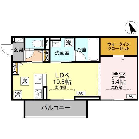 ソヴリンティ(1LDK/1階)の間取り写真