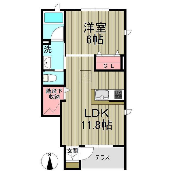 ルーチェ鎌倉(1LDK/1階)の間取り写真