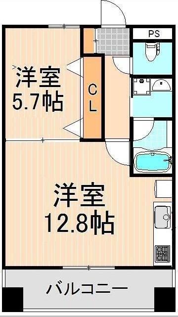 グランドアルビオン(1LDK/6階)の間取り写真