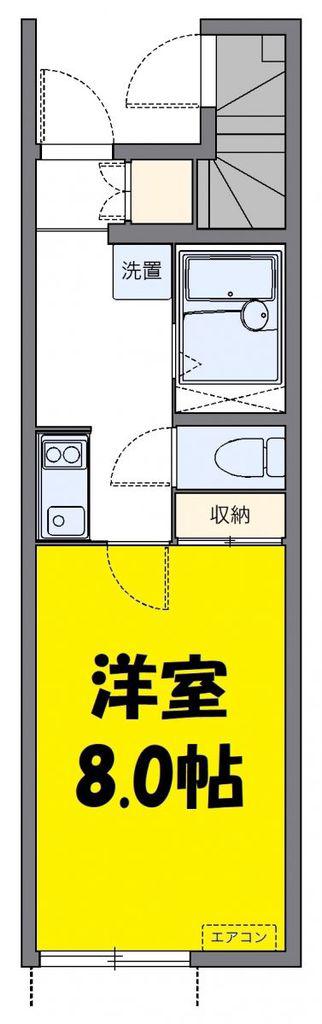 浦和領家(1K/1階)の間取り写真