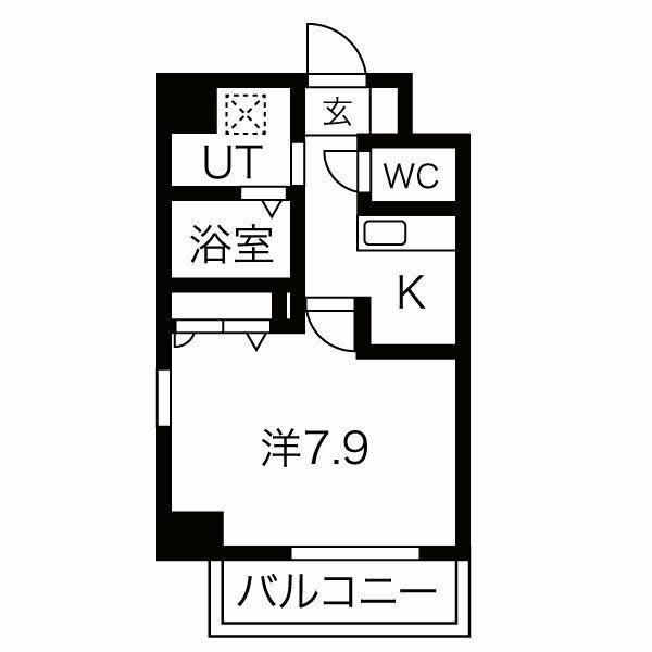 エストーネ野田阪神(1K/7階)の間取り写真