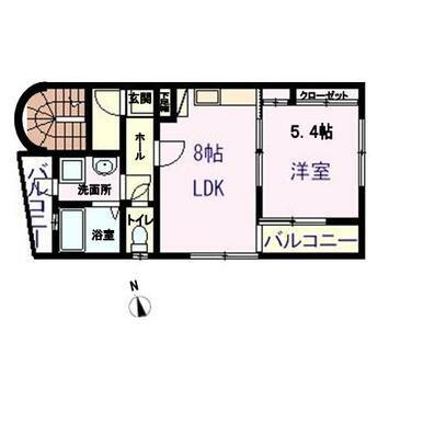 ASK岩屋(1LDK/3階)の間取り写真