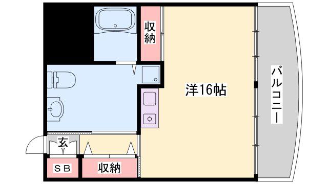 ハッピーエイジ土山(ワンルーム/2階)の間取り写真