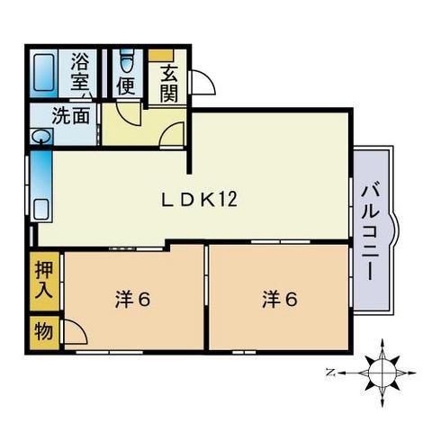 オレンジ館(2LDK/1階)の間取り写真