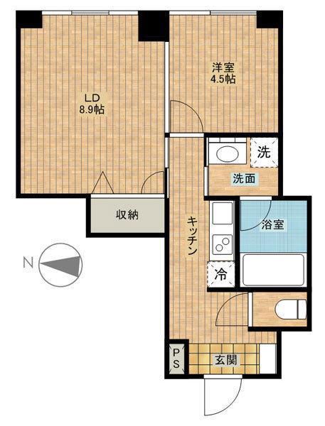 AXIS桜木町(1LDK/6階)の間取り写真