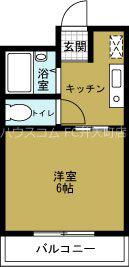 エクシード倉垣(1K/2階)の間取り写真