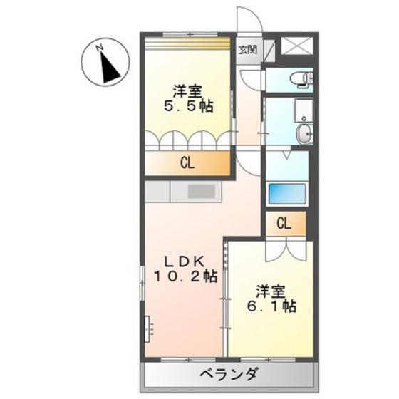メゾン・シルフィード(2LDK/1階)の間取り写真
