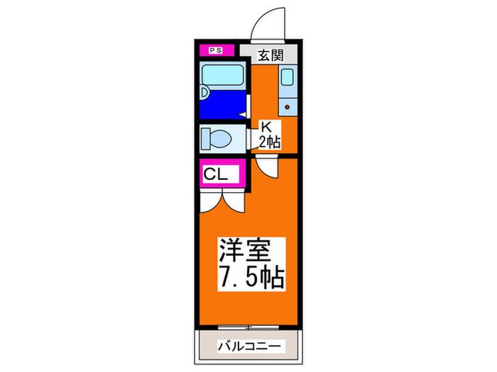 エスティーコート(1K/3階)の間取り写真