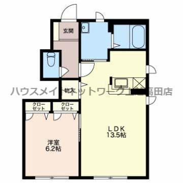 アーバンスクエアE(1LDK/2階)の間取り写真