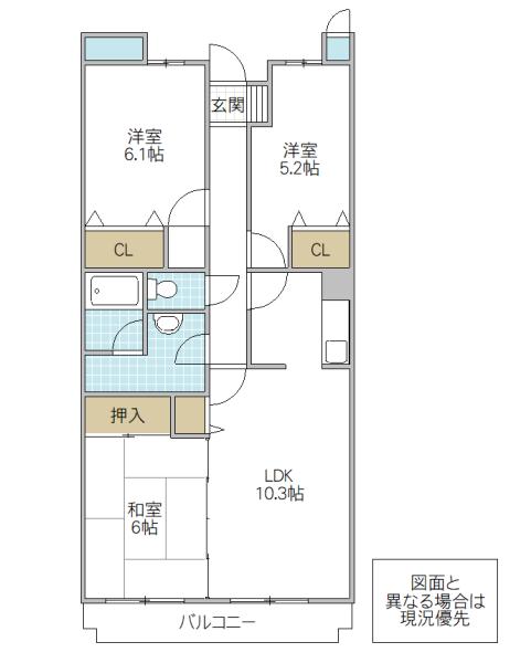 グランシャリオ笠原(3LDK/4階)の間取り写真