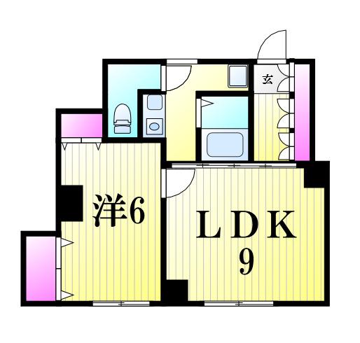 ARIES柏(1LDK/1階)の間取り写真