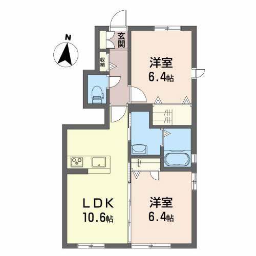 シャーメゾンアルファ(2LDK/1階)の間取り写真