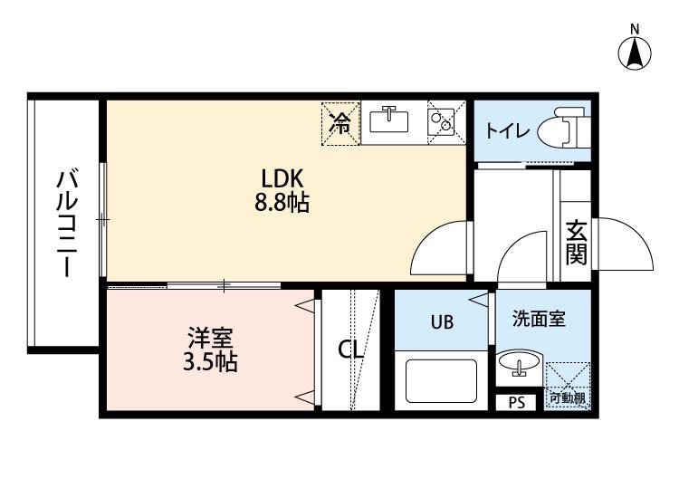 ジャルダン ノリタケの森(1LDK/2階)の間取り写真