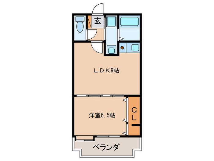 エスペランサ姪浜(1LDK/4階)の間取り写真