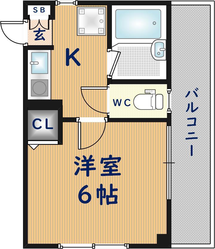 セカンドアベニ-ルハイツ(1K/3階)の間取り写真