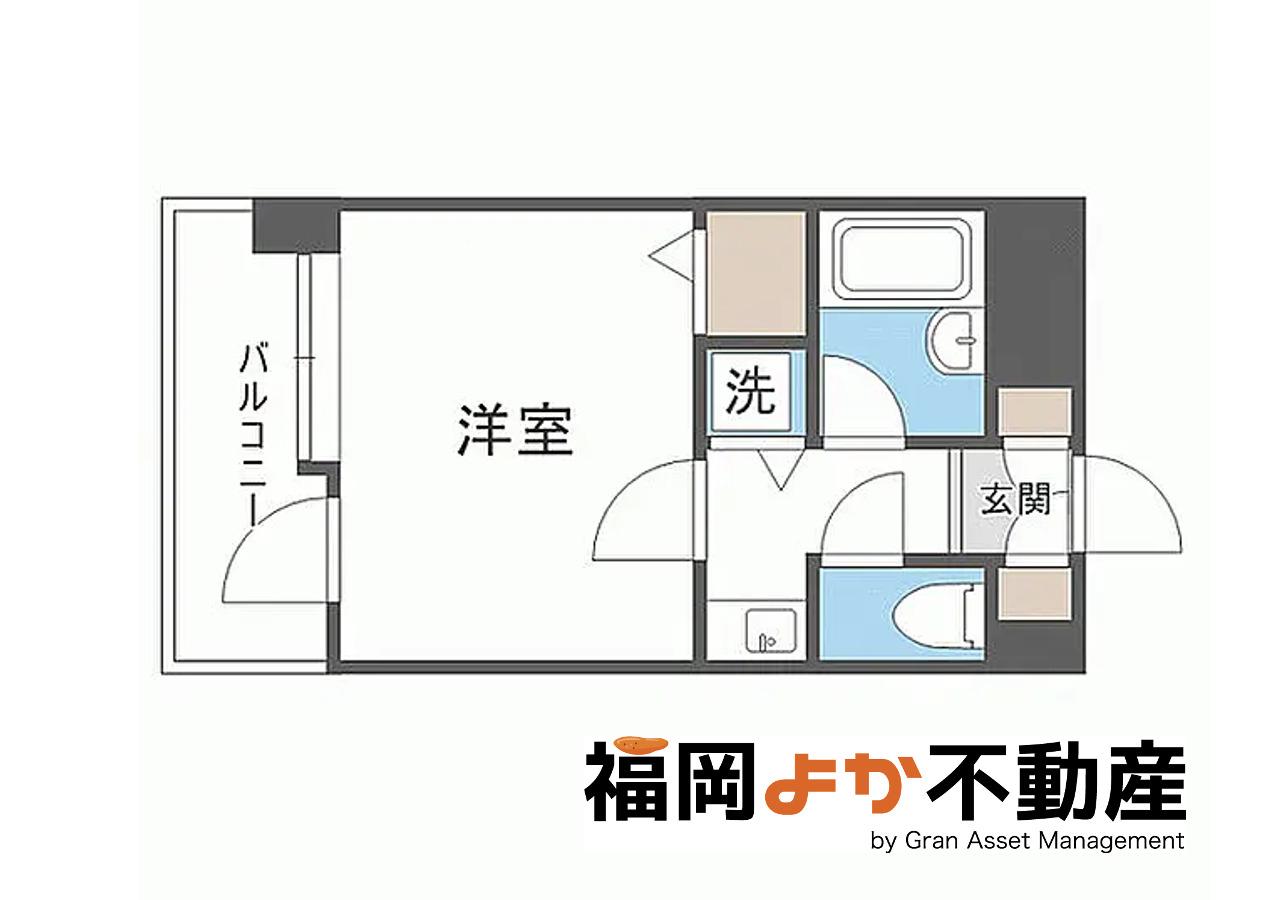 ライオンズマンション大手門第2(1K/8階)の間取り写真