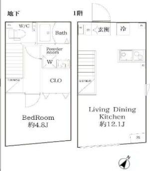 MAISON DE M(1LDK/1階)の間取り写真