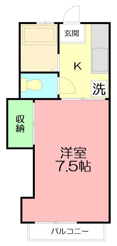 グリーンハイツ(1K/2階)の間取り写真