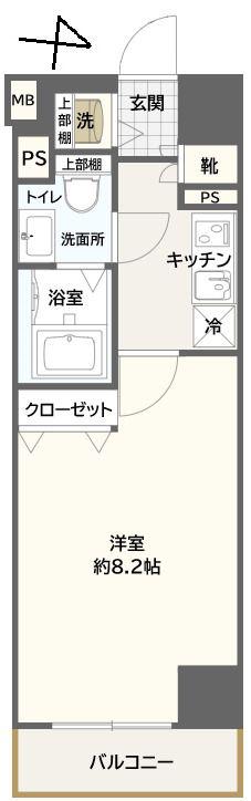 AXAS東京イーストガーデン(1K/4階)の間取り写真