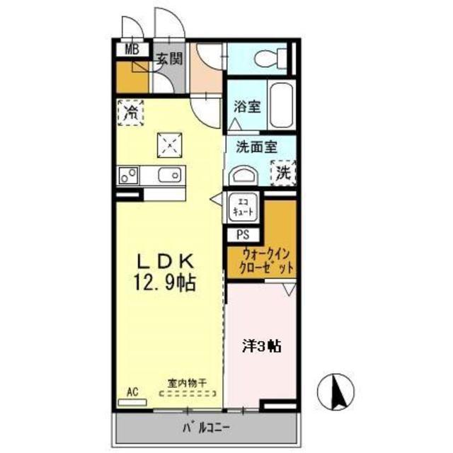 COMODO SATSUKI(1LDK/1階)の間取り写真