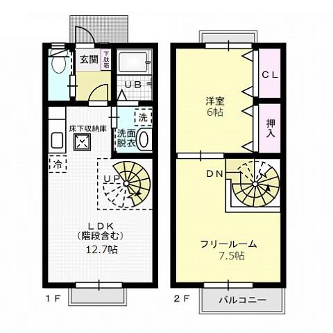 EURO VILLA(2LDK/1階)の間取り写真