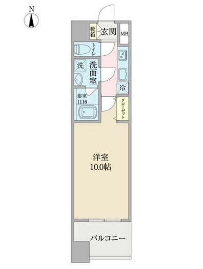 ヴィルクレア桜山(1K/8階)の間取り写真