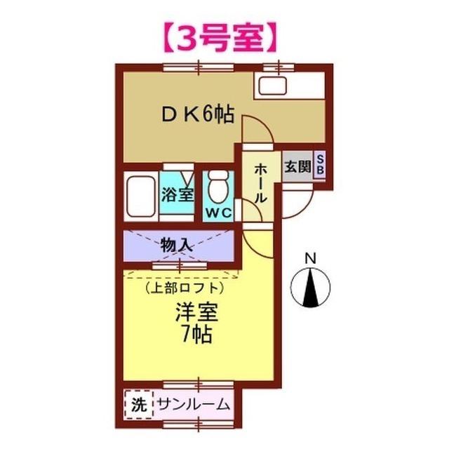 PETIT(1DK/2階)の間取り写真