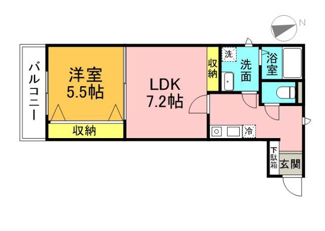RESIDENCE KOJIMA(2K/1階)の間取り写真