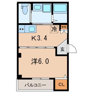 MERGRACE戸越銀座(1K/3階)の間取り写真