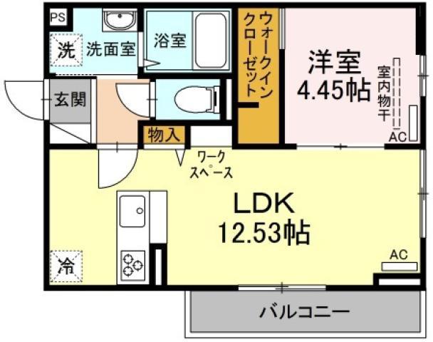 アンベリール(1LDK/3階)の間取り写真