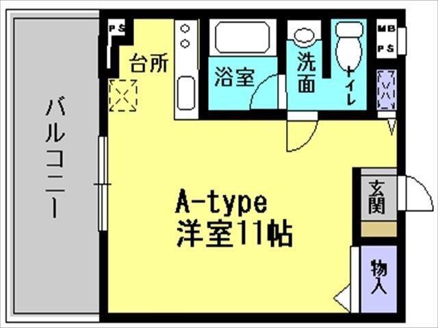 メゾンクレール2(ワンルーム/1階)の間取り写真
