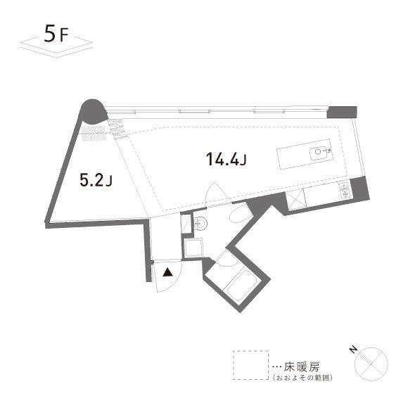 GROVE(1LDK/5階)の間取り写真