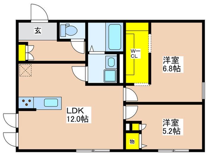 国分寺市本多2丁目計画A(2LDK/1階)の間取り写真