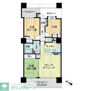 ライオンズタワー上尾(3LDK/20階)の間取り写真