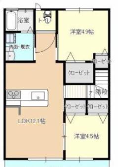 ロザージュ神宮(2LDK/2階)の間取り写真