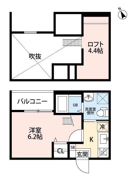 ヴァンクール中小田井(1SK/1階)の間取り写真