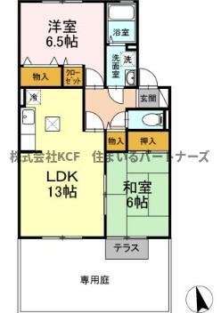 ラ・マーシャ B棟(2LDK/1階)の間取り写真