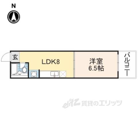 香里ロイヤルプラザ(1DK/5階)の間取り写真