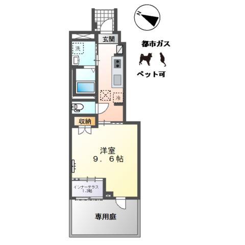 萩原町アパート(1K/1階)の間取り写真
