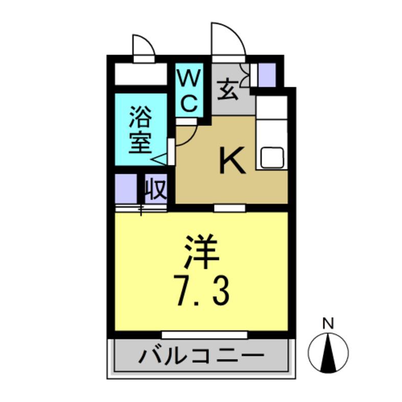 Y.Sリーブラ(1K/2階)の間取り写真