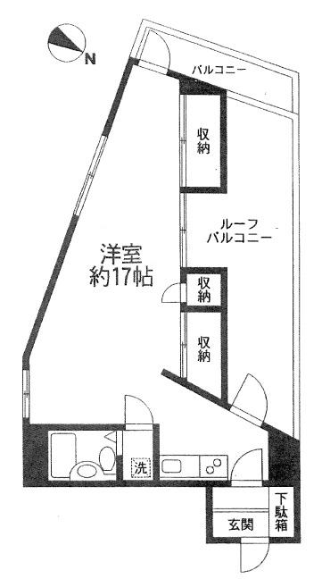 センチュリー六本木(ワンルーム/5階)の間取り写真