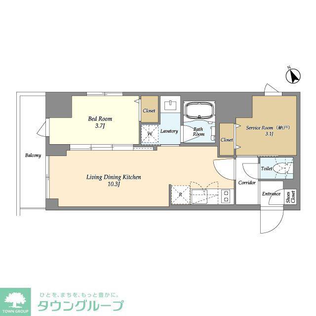 ドゥーエ曳舟III(1SLDK/2階)の間取り写真