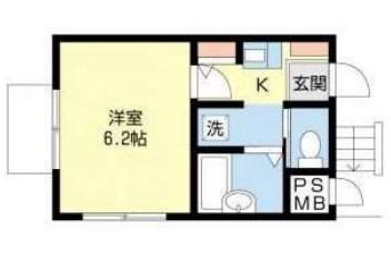 プライオリティ湊町(1K/3階)の間取り写真