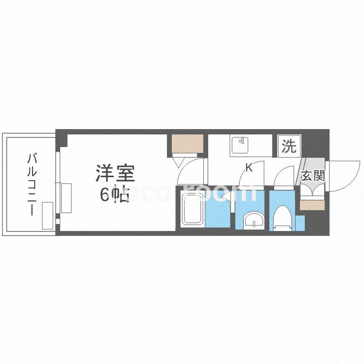 プレサンスOSAKA東成中本ハーヴィル(1K/2階)の間取り写真