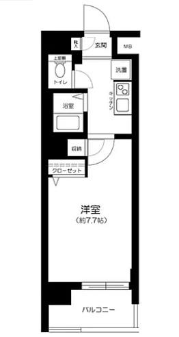 プレール・ドゥーク東京ベイII(1K/7階)の間取り写真