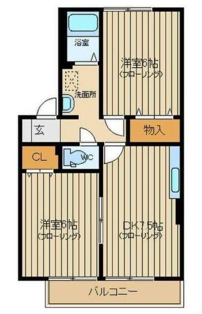 エミネンス(2DK/2階)の間取り写真